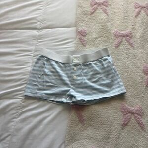 Brandy Melville Blue and White Striped Shorts